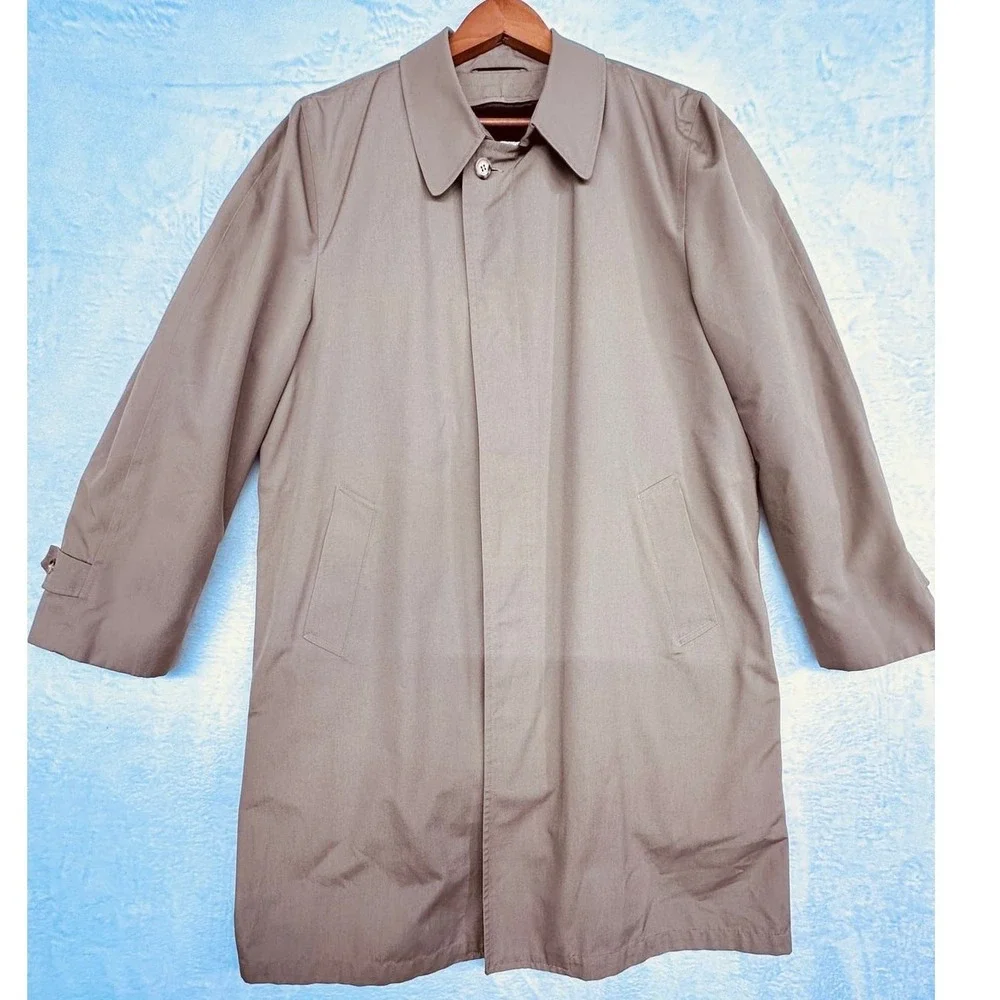 London Town 42L Trench‎ Tan Sherpa Lined Vintage Retro Nostalgic